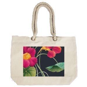 Eco-Friendly Recycled Cotton Canvas Tote Bag – Flowers-1 Design-74 – EL8220320