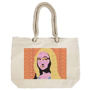 Eco-Friendly Recycled Cotton Canvas Tote Bag – Mona Lisa Design-77 – EL8220323