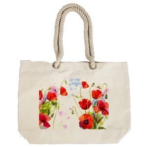 Eco-Friendly Recycled Cotton Canvas Tote Bag – Flowers-4 Design-85 – EL8220331