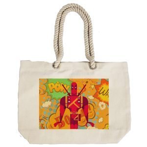 Eco-Friendly Recycled Cotton Canvas Tote Bag – Dead Pool Toon Design-94 – EL8220340