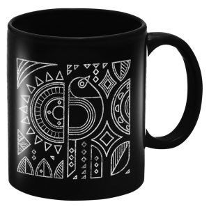 Designer Ceramic Mug-Tribal Art Birds Design-By EqualLife -EL7222134 – Black