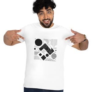 Pure Cotton Bio-Washed Chest Printed T-Shirt – Abstract Design 4 – by ZingerTees-Unisex-EL9120545