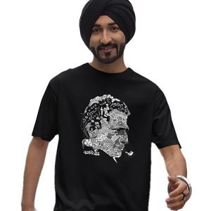 Pure Cotton Bio-Washed Chest Printed T-Shirt – Bengali Collection – Satyajit Ray Portrait – by ZingerTees-Unisex-EL9120527