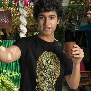 Pure Cotton Bio-Washed Chest Printed T-Shirt – Sifi Series – C-3PO Design 1 – by ZingerTees-Unisex-EL9120557