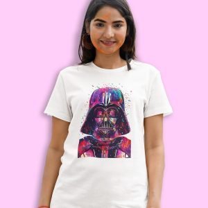 Pure Cotton Bio-Washed Chest Printed T-Shirt – Sifi Series – Colorful Darth Vadar Design 1 – by ZingerTees-Unisex-EL9120558