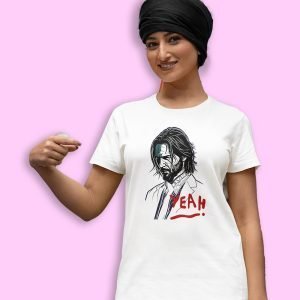 Pure Cotton Bio-Washed Chest Printed T-Shirt – John Wick – Yeah Design 1 – by ZingerTees-Unisex-EL9120551