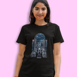 Pure Cotton Bio-Washed Chest Printed T-Shirt – Sifi Series – R2D2 Design 1 – by ZingerTees-Unisex-EL9120562