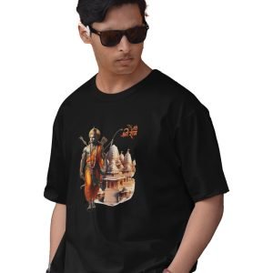 Pure Cotton Bio-Washed Chest Printed T-Shirt – Hindu God – Lord Ram Design 6 – by ZingerTees-Unisex-EL9120550