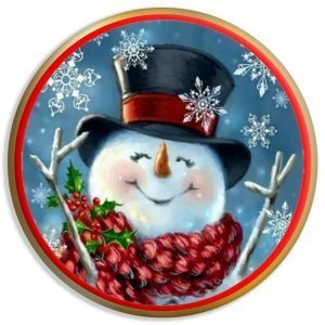 Designer Round Coaster -Snowflake Bliss Design-1-By EqualLife -EL7232133