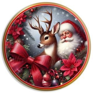 Designer Round Coaster -Jingle Cheer Design-4-By EqualLife -EL7232136