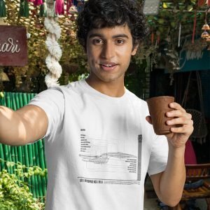 Pure Cotton Bio-Washed Chest Printed T-Shirt – Sifi Series – Enterprise 1701-D – Star Trek Design 3 – by ZingerTees-Unisex-EL9120556