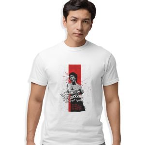 Pure Cotton Bio-Washed Chest Printed T-Shirt – Inspirations – Bruce Lee = Knowing is not Enough – by ZingerTees-Unisex-EL9120613