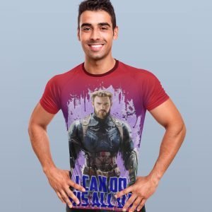 Super Dry-fit Printed T-Shirt – Superhero Series – Captain America Design 1 – by ZingerTees-Unisex-EL9120573