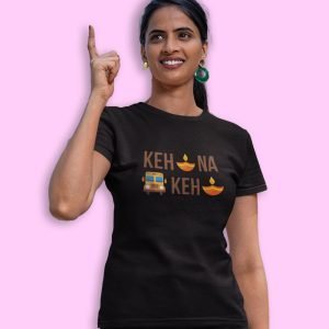 Pure Cotton Bio-Washed Chest Printed T-Shirt – Funny Tees – Kehdiya Naa Bus Kehdiya Design 13 – by ZingerTees-Unisex-EL9120631