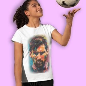 Pure Cotton Bio-Washed Chest Printed T-Shirt – Football Series – Artistic Icon Vision – by ZingerTees-Unisex-EL9120592