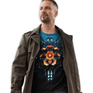 Super Dry-fit Printed T-Shirt – Abstract Series –  Cosmic Bloom Tee Design 7 – by ZingerTees-Unisex-EL9120585